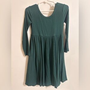 Dark Green Ribbed Little Sleepies Play Twirl Dress